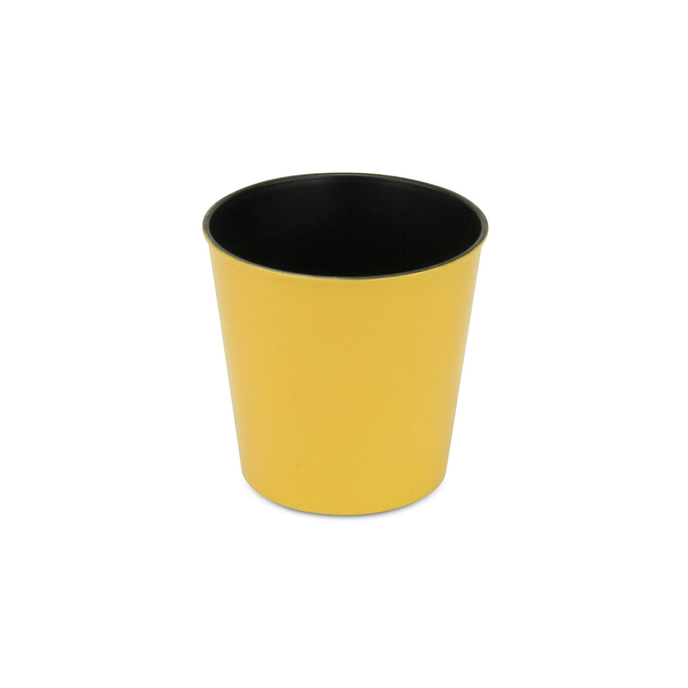 7" Yellow Recycled Plastic Indoor Outdoor Round Pot Planter - Homeroots - Flyclothing LLC