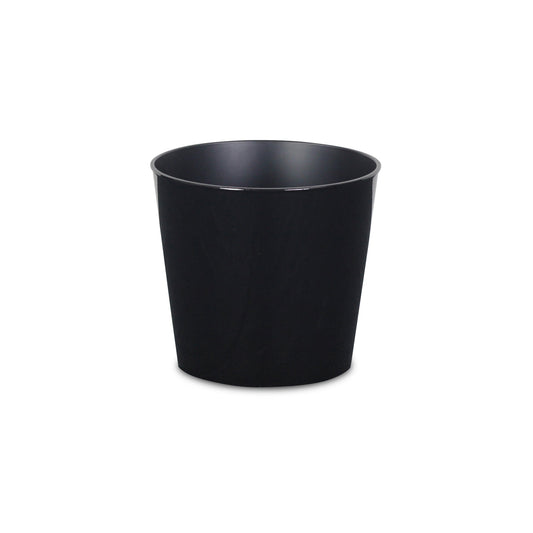 7" Black Recycled Plastic Indoor Outdoor Round Pot Planter