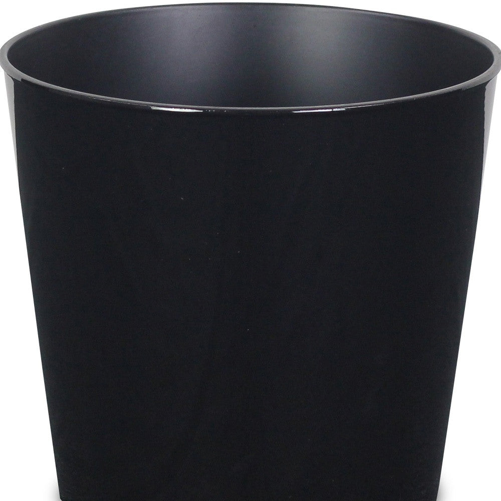 7" Black Recycled Plastic Indoor Outdoor Round Pot Planter - Homeroots - Flyclothing LLC