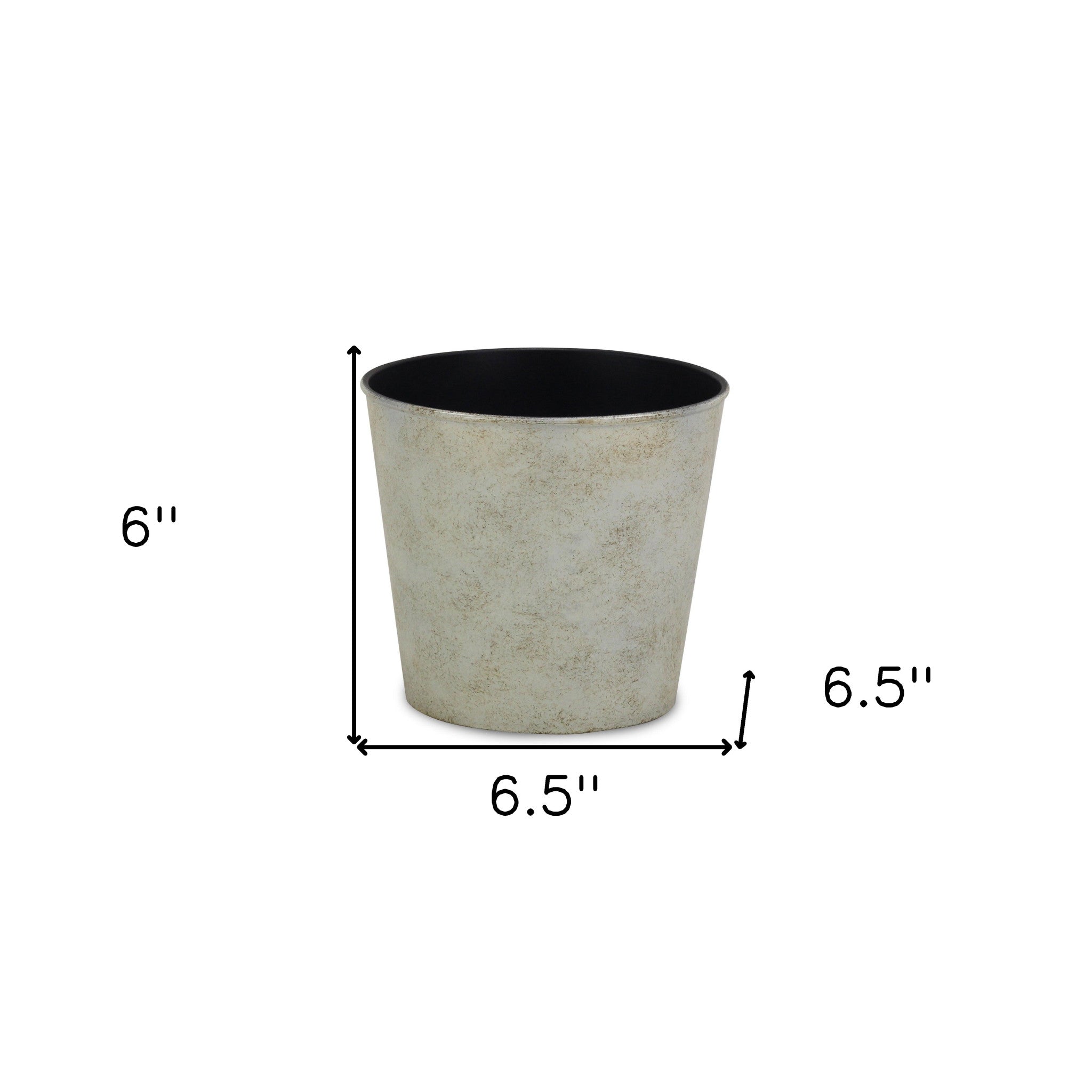 7" Silver Recycled Plastic Indoor Outdoor Round Nursery Pot - Homeroots - Flyclothing LLC