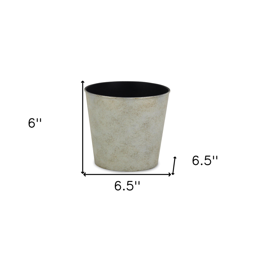 7" Silver Recycled Plastic Indoor Outdoor Round Nursery Pot - Homeroots - Flyclothing LLC