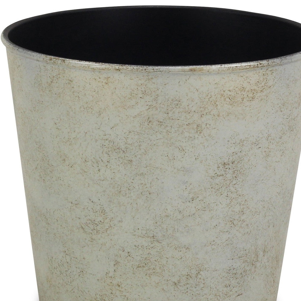 7" Silver Recycled Plastic Indoor Outdoor Round Nursery Pot - Homeroots - Flyclothing LLC