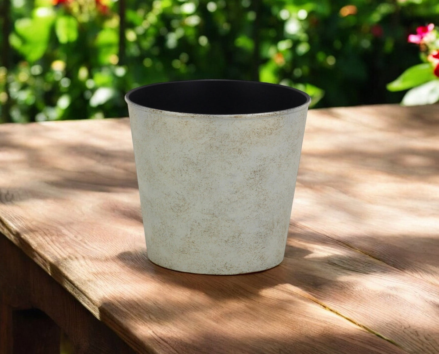 7" Silver Recycled Plastic Indoor Outdoor Round Nursery Pot - Homeroots - Flyclothing LLC