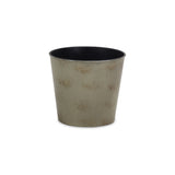 7" Gray Recycled Plastic Indoor Outdoor Round Pot Planter - Homeroots