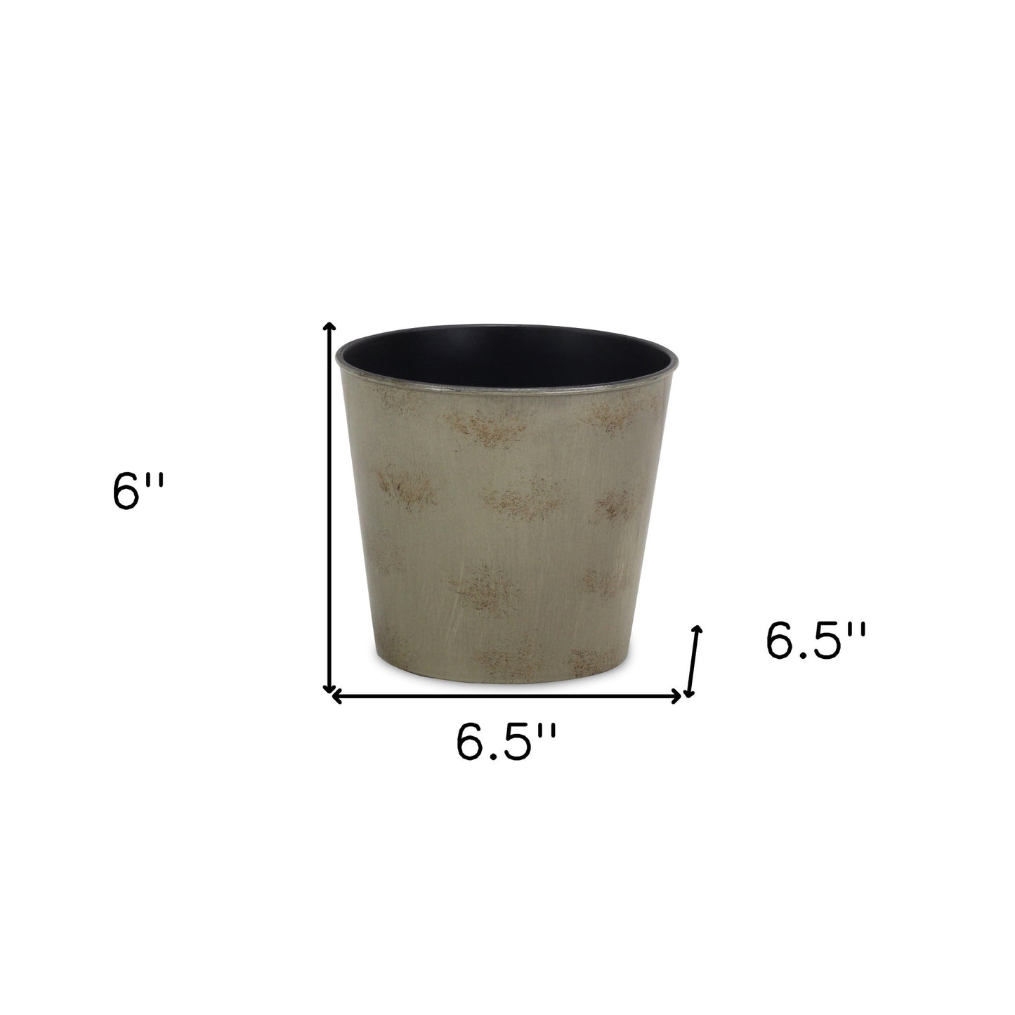 7" Gray Recycled Plastic Indoor Outdoor Round Pot Planter - Homeroots - Flyclothing LLC