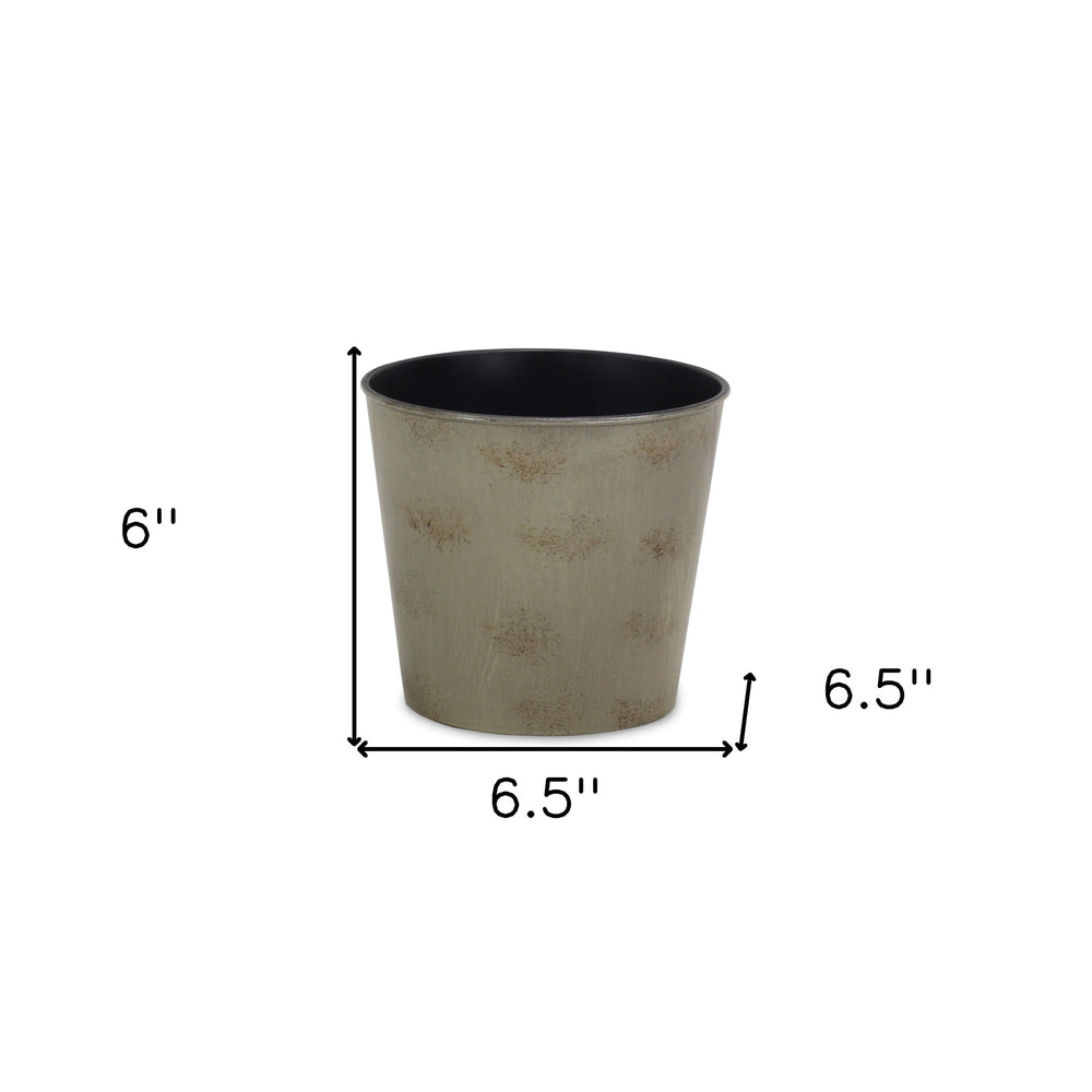 7" Gray Recycled Plastic Indoor Outdoor Round Pot Planter - Homeroots - Flyclothing LLC