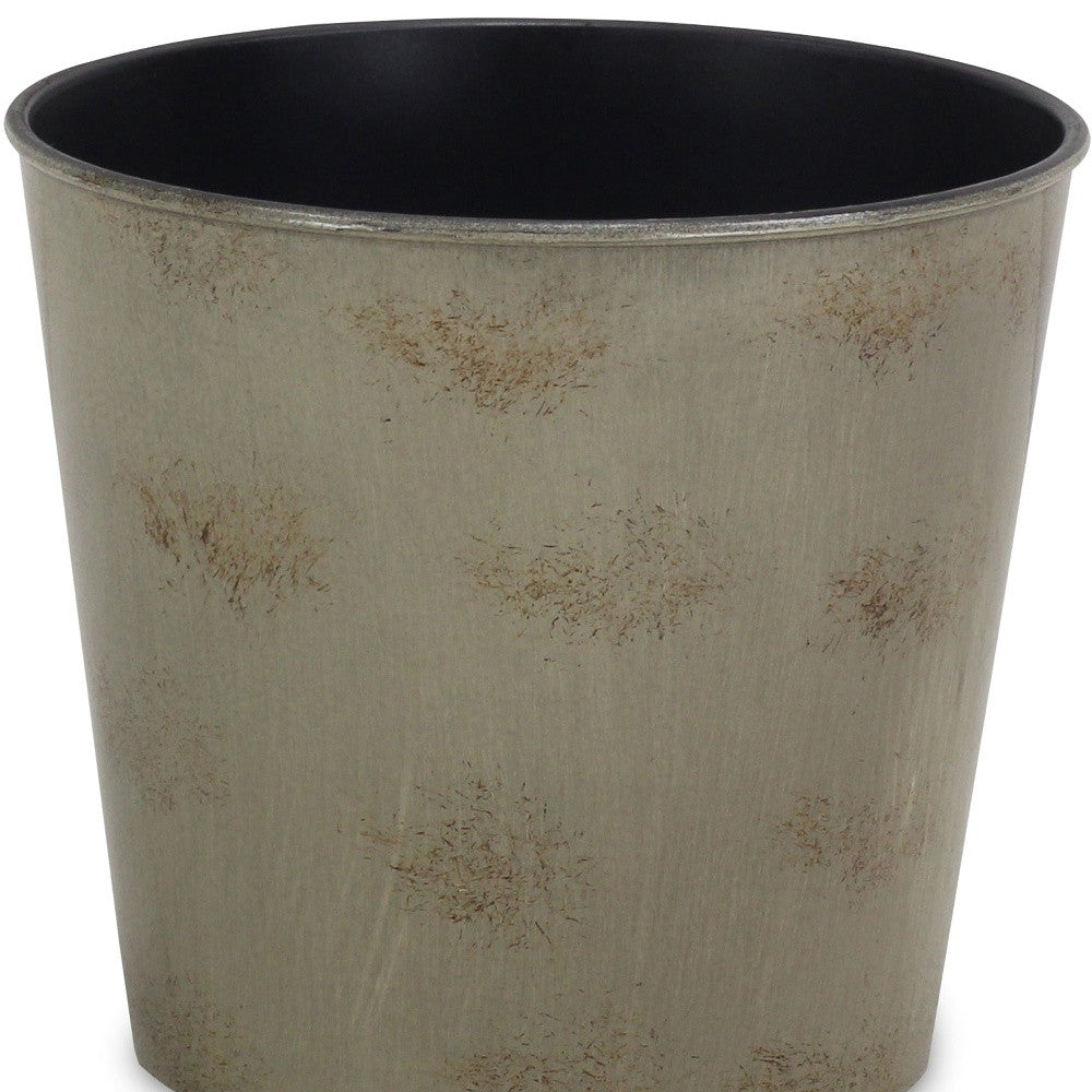 7" Gray Recycled Plastic Indoor Outdoor Round Pot Planter - Homeroots - Flyclothing LLC