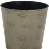 7" Gray Recycled Plastic Indoor Outdoor Round Pot Planter - Homeroots