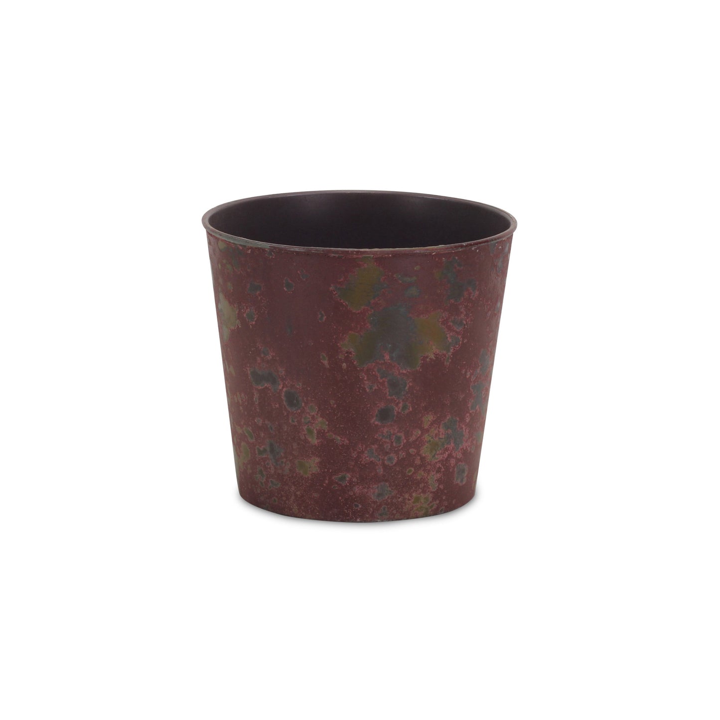 7" Red Recycled Plastic Indoor Outdoor Round Pot Planter - Homeroots - Flyclothing LLC