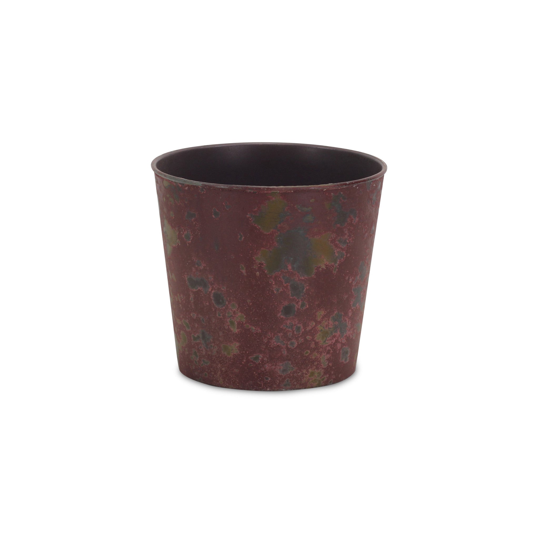 7" Red Recycled Plastic Indoor Outdoor Round Pot Planter - Homeroots - Flyclothing LLC