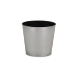 7" Silver Recycled Plastic Indoor Outdoor Round Pot Planter