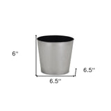 7" Silver Recycled Plastic Indoor Outdoor Round Pot Planter - Homeroots - Flyclothing LLC