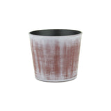 6" Brown and Ivory Abstract Recycled Plastic Indoor Outdoor Round Nursery Pot