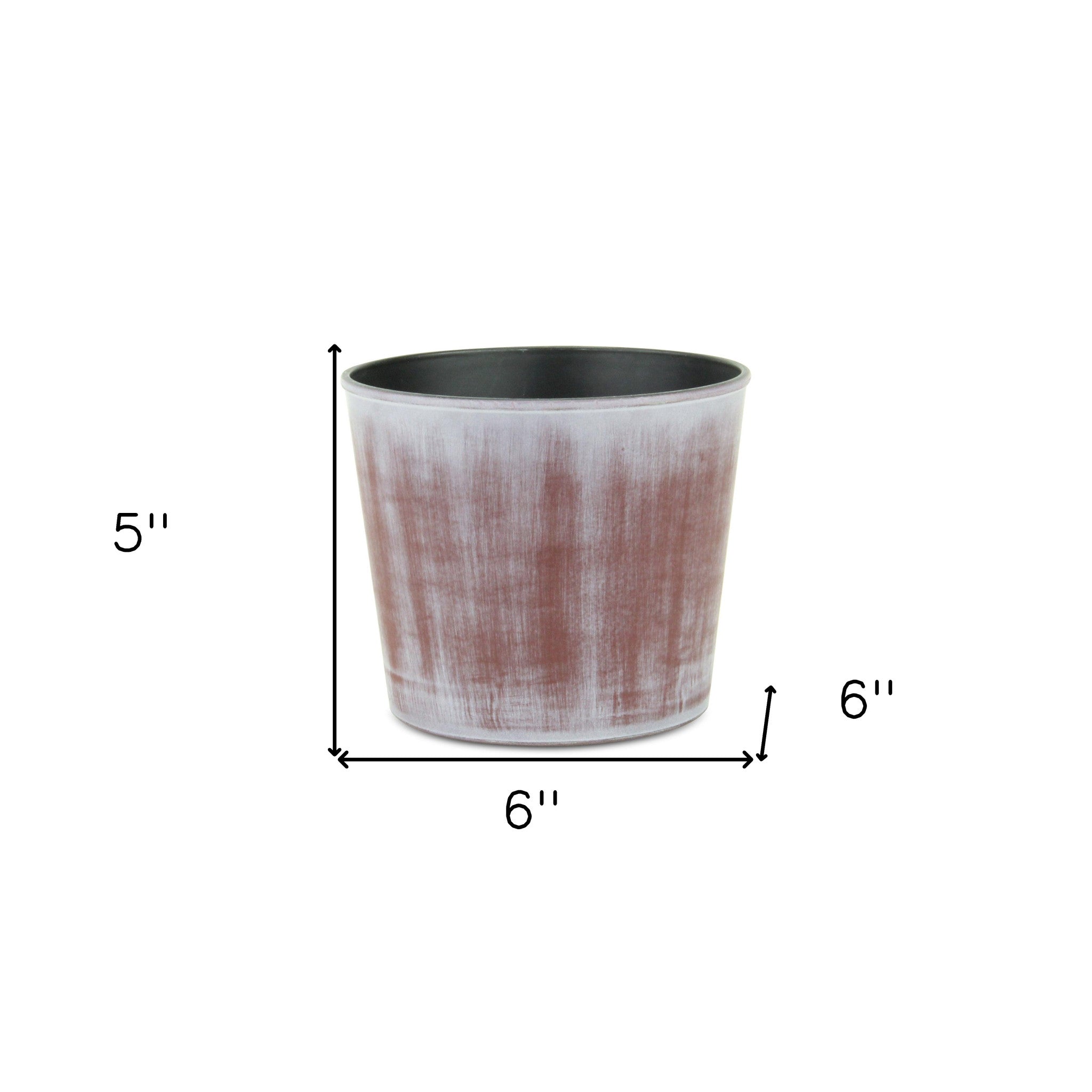 6" Brown and Ivory Abstract Recycled Plastic Indoor Outdoor Round Nursery Pot - Homeroots - Flyclothing LLC