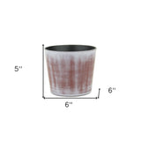 6" Brown and Ivory Abstract Recycled Plastic Indoor Outdoor Round Nursery Pot - Homeroots - Flyclothing LLC