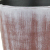 6" Brown and Ivory Abstract Recycled Plastic Indoor Outdoor Round Nursery Pot
