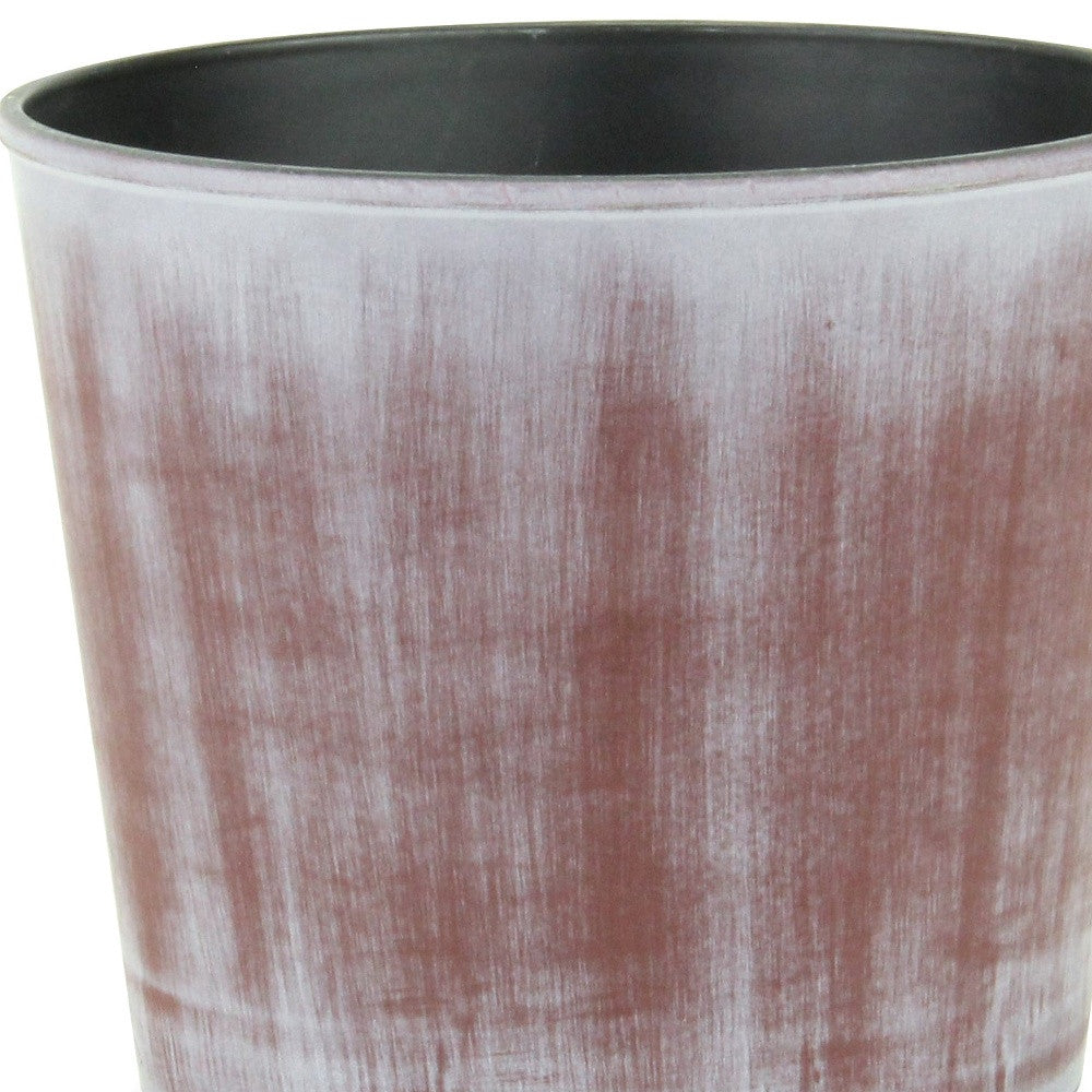 6" Brown and Ivory Abstract Recycled Plastic Indoor Outdoor Round Nursery Pot - Homeroots - Flyclothing LLC
