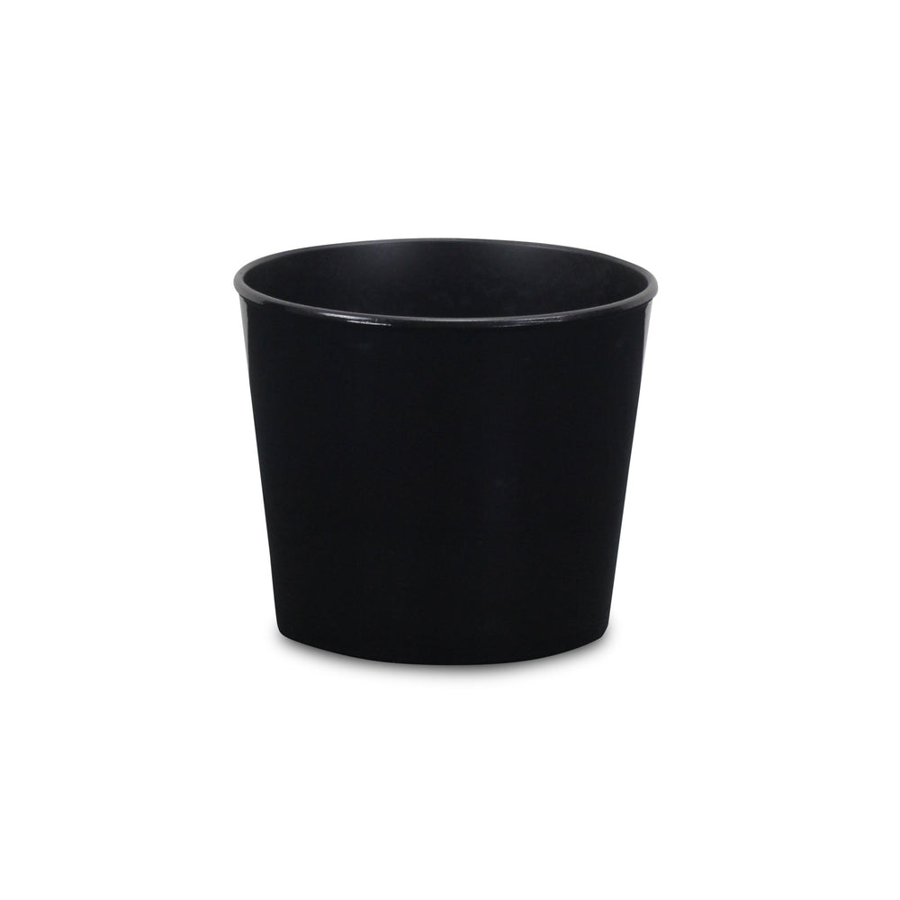 6" Black Recycled Plastic Indoor Outdoor Round Pot Planter - Homeroots - Flyclothing LLC