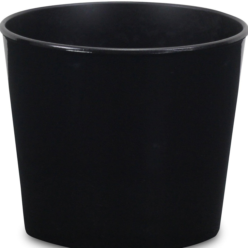6" Black Recycled Plastic Indoor Outdoor Round Pot Planter - Homeroots - Flyclothing LLC