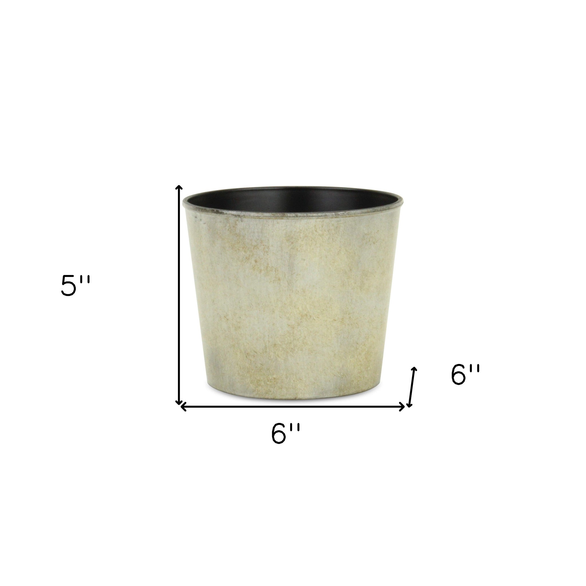 6" Gray Recycled Plastic Indoor Outdoor Round Pot Planter - Homeroots - Flyclothing LLC