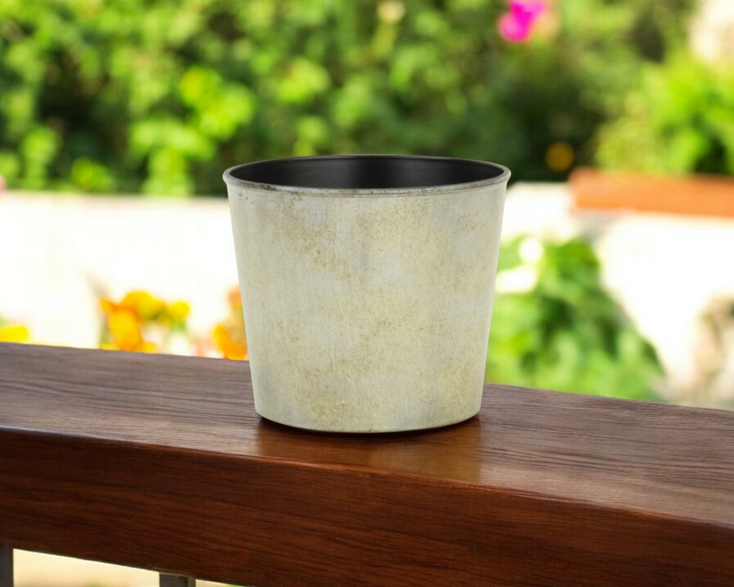 6" Gray Recycled Plastic Indoor Outdoor Round Pot Planter - Homeroots - Flyclothing LLC