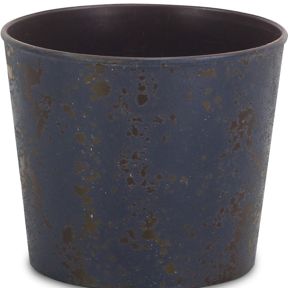6" Blue Recycled Plastic Indoor Outdoor Round Pot Planter - Homeroots - Flyclothing LLC