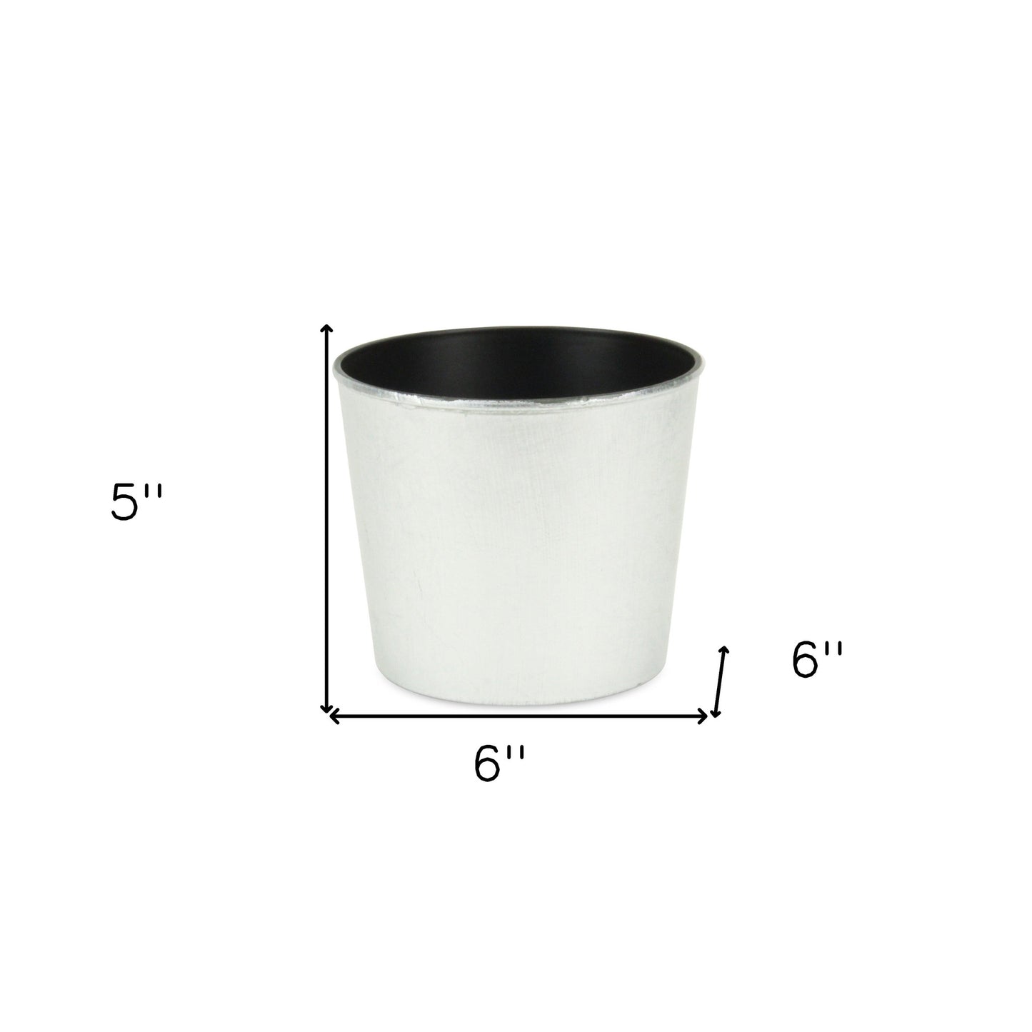 6" Silver Recycled Plastic Indoor Outdoor Round Pot Planter - Homeroots - Flyclothing LLC