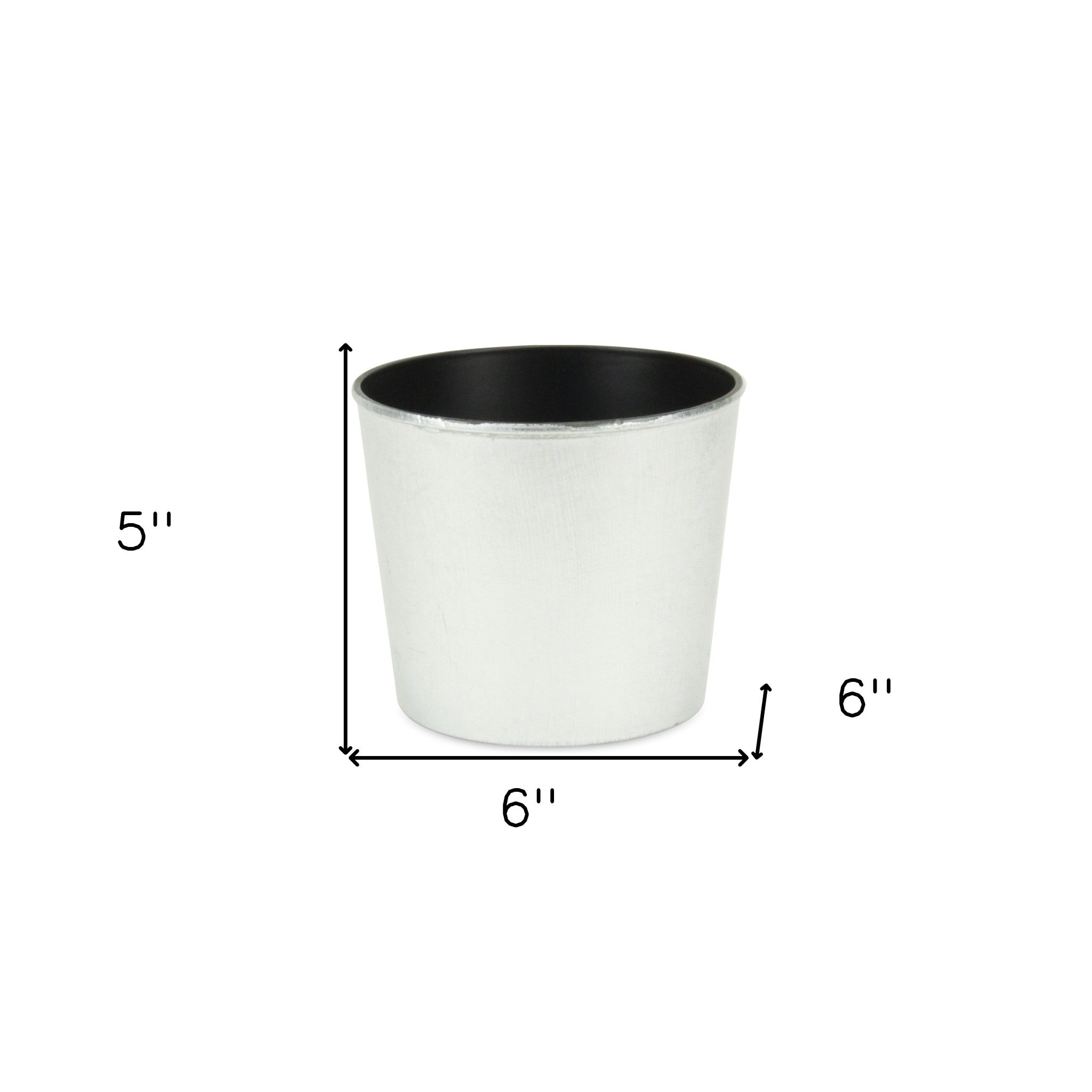 6" Silver Recycled Plastic Indoor Outdoor Round Pot Planter - Homeroots - Flyclothing LLC