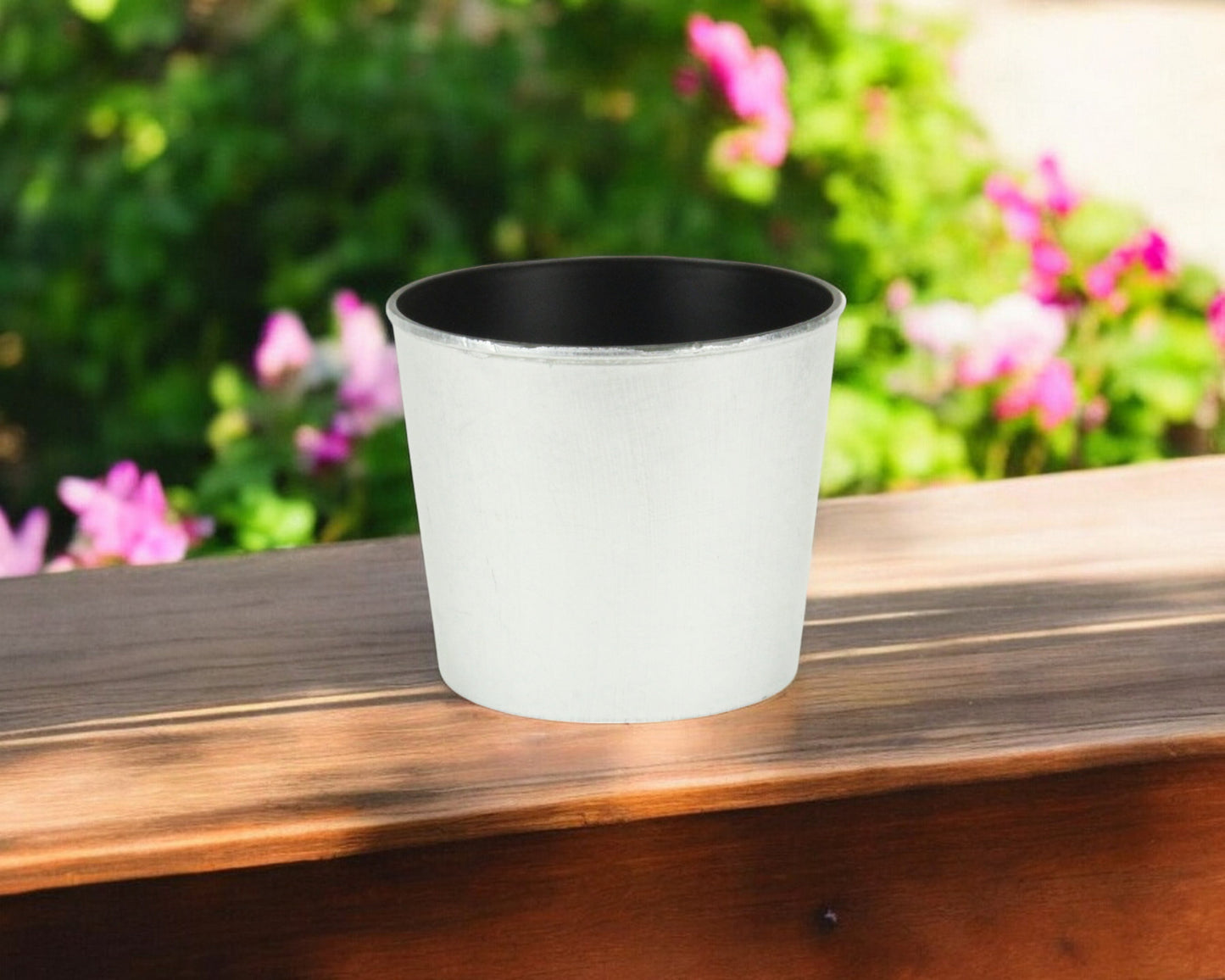 6" Silver Recycled Plastic Indoor Outdoor Round Pot Planter - Homeroots - Flyclothing LLC