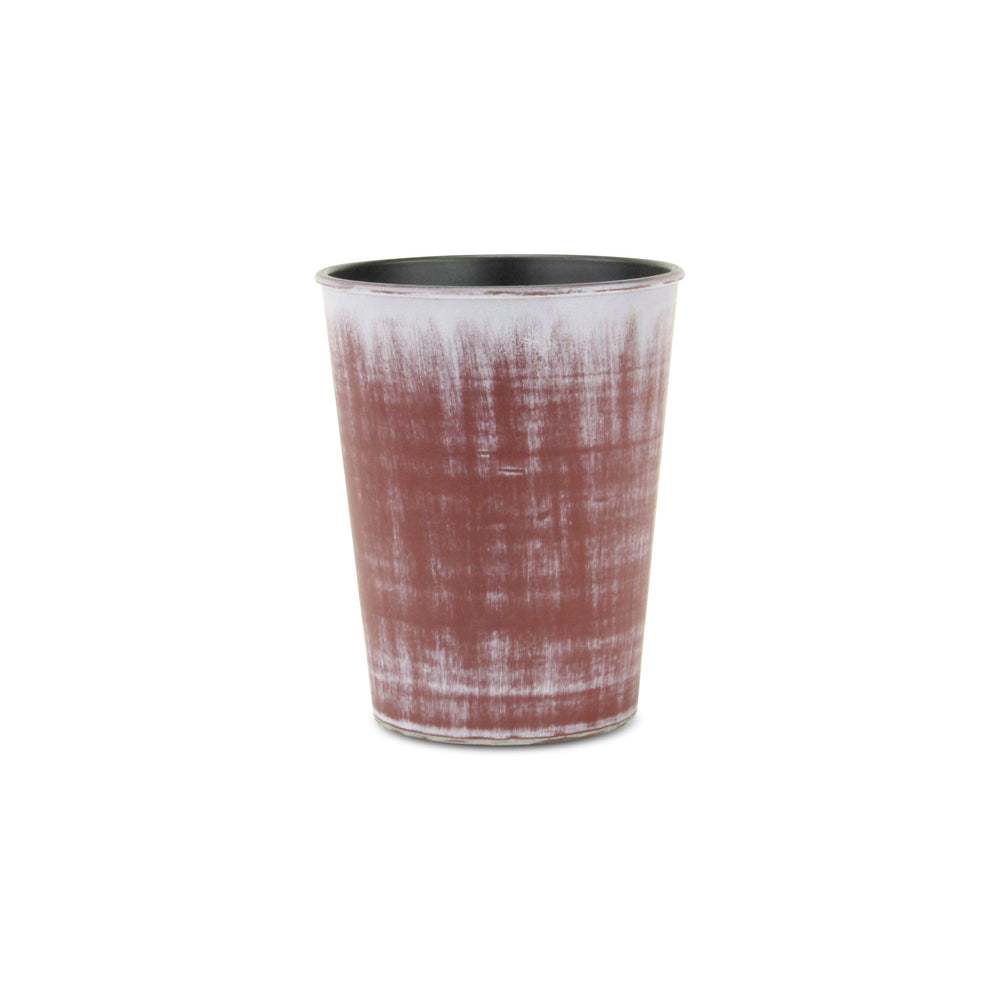 5" Brown and Ivory Abstract Recycled Plastic Indoor Outdoor Round Nursery Pot - Homeroots - Flyclothing LLC