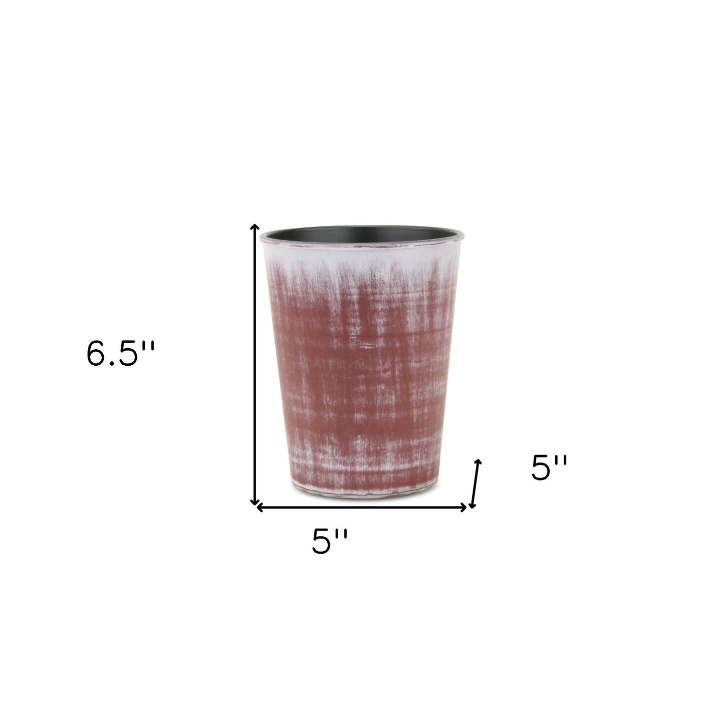 5" Brown and Ivory Abstract Recycled Plastic Indoor Outdoor Round Nursery Pot - Homeroots - Flyclothing LLC