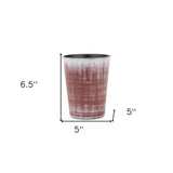 5" Brown and Ivory Abstract Recycled Plastic Indoor Outdoor Round Nursery Pot - Homeroots - Flyclothing LLC