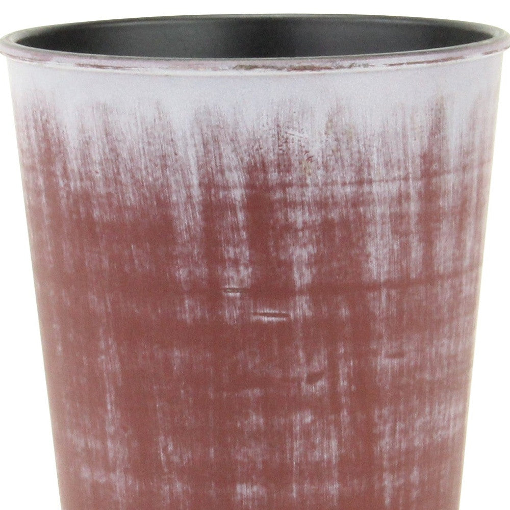 5" Brown and Ivory Abstract Recycled Plastic Indoor Outdoor Round Nursery Pot - Homeroots - Flyclothing LLC