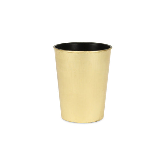 5" Gold Recycled Plastic Indoor Outdoor Round Pot Planter - Homeroots