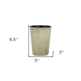 5" Gray Recycled Plastic Indoor Outdoor Round Pot Planter - Homeroots - Flyclothing LLC