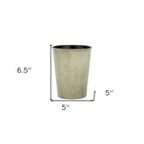 5" Gray Recycled Plastic Indoor Outdoor Round Pot Planter - Homeroots - Flyclothing LLC