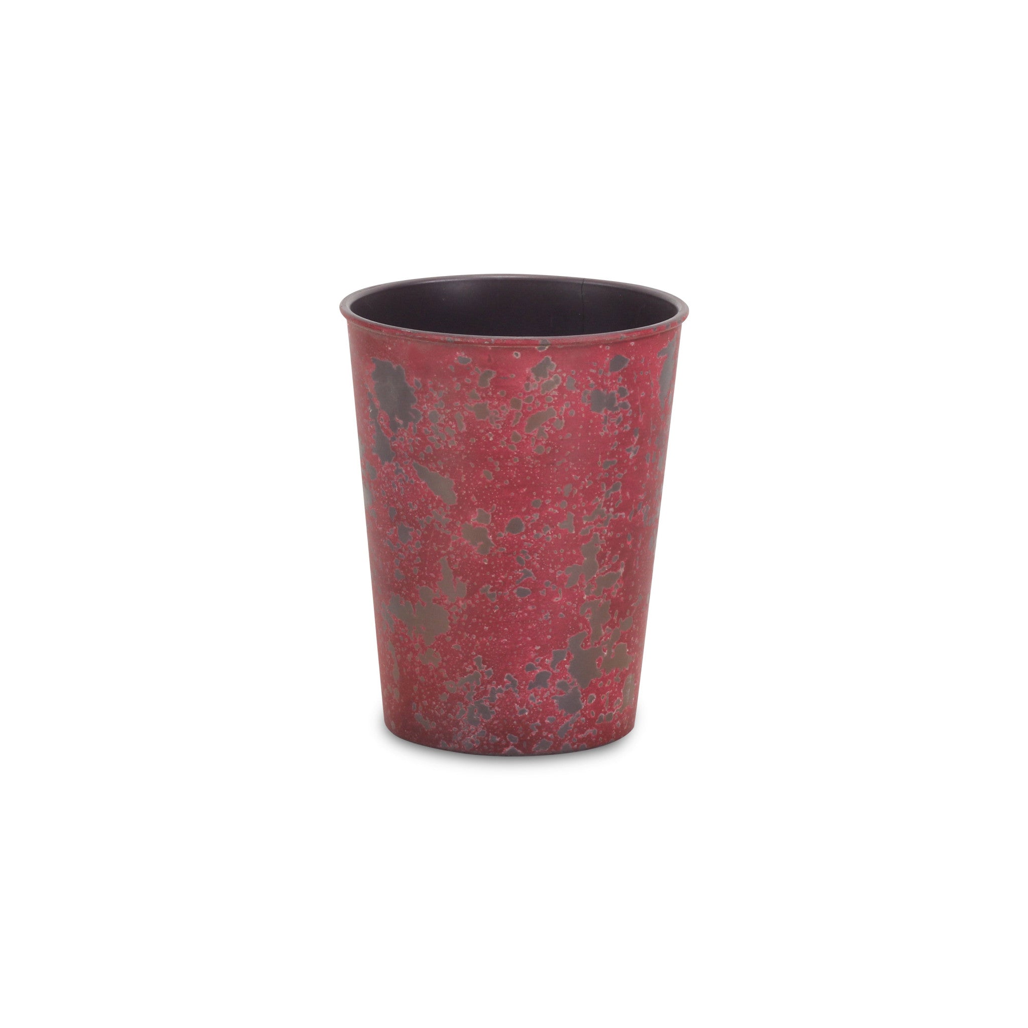 5" Red Recycled Plastic Indoor Outdoor Round Pot Planter - Homeroots - Flyclothing LLC
