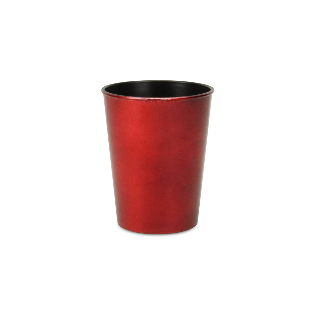 5" Red Recycled Plastic Indoor Outdoor Round Pot Planter - Homeroots - Flyclothing LLC