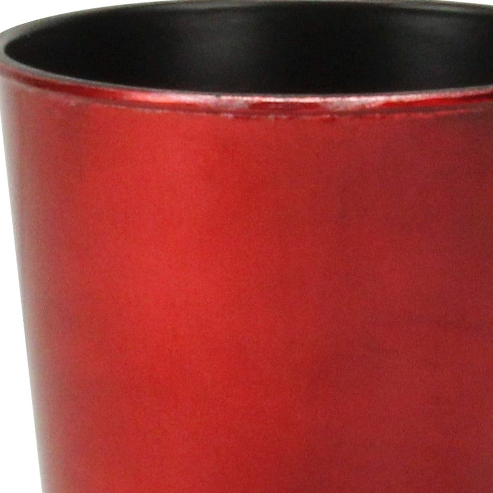 5" Red Recycled Plastic Indoor Outdoor Round Pot Planter - Homeroots - Flyclothing LLC