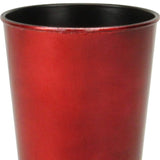 5" Red Recycled Plastic Indoor Outdoor Round Pot Planter - Homeroots