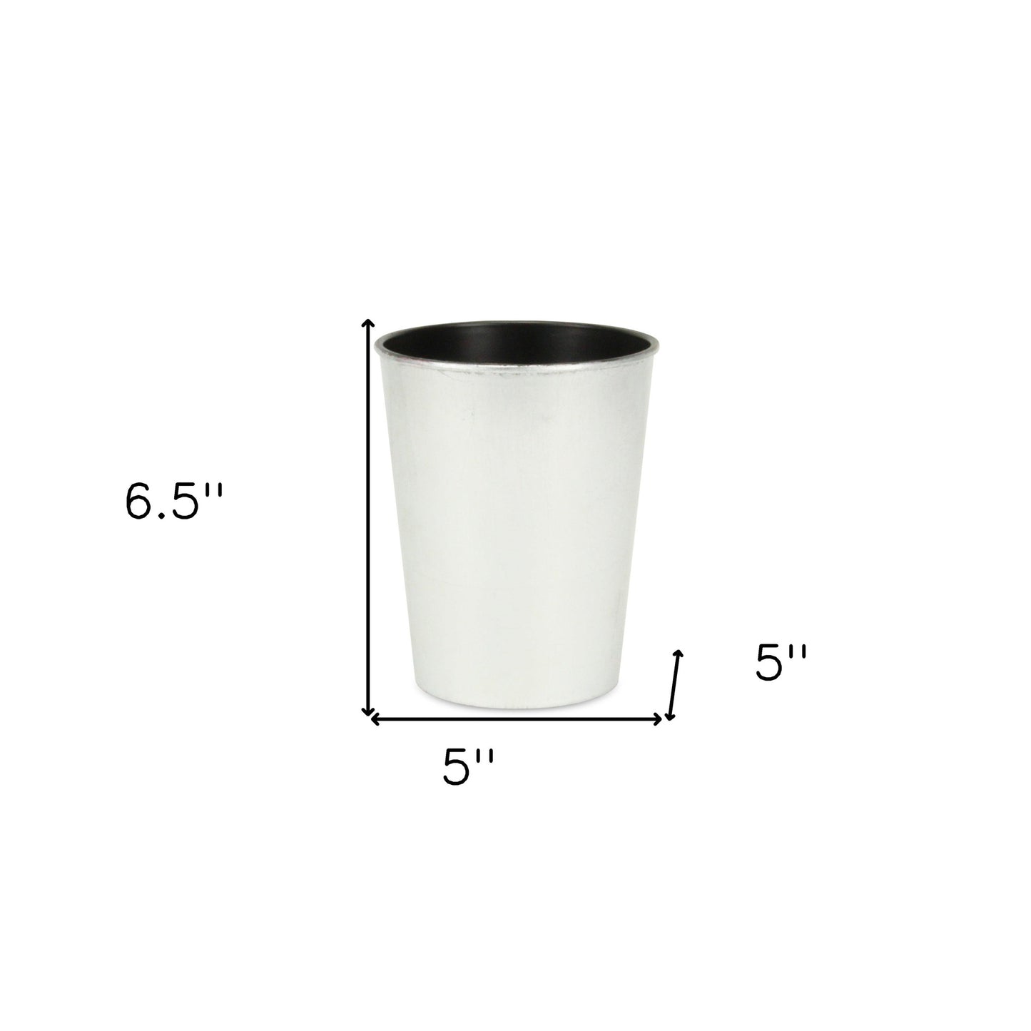 5" Silver Recycled Plastic Indoor Outdoor Round Pot Planter - Homeroots - Flyclothing LLC
