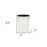5" Silver Recycled Plastic Indoor Outdoor Round Pot Planter - Homeroots - Flyclothing LLC