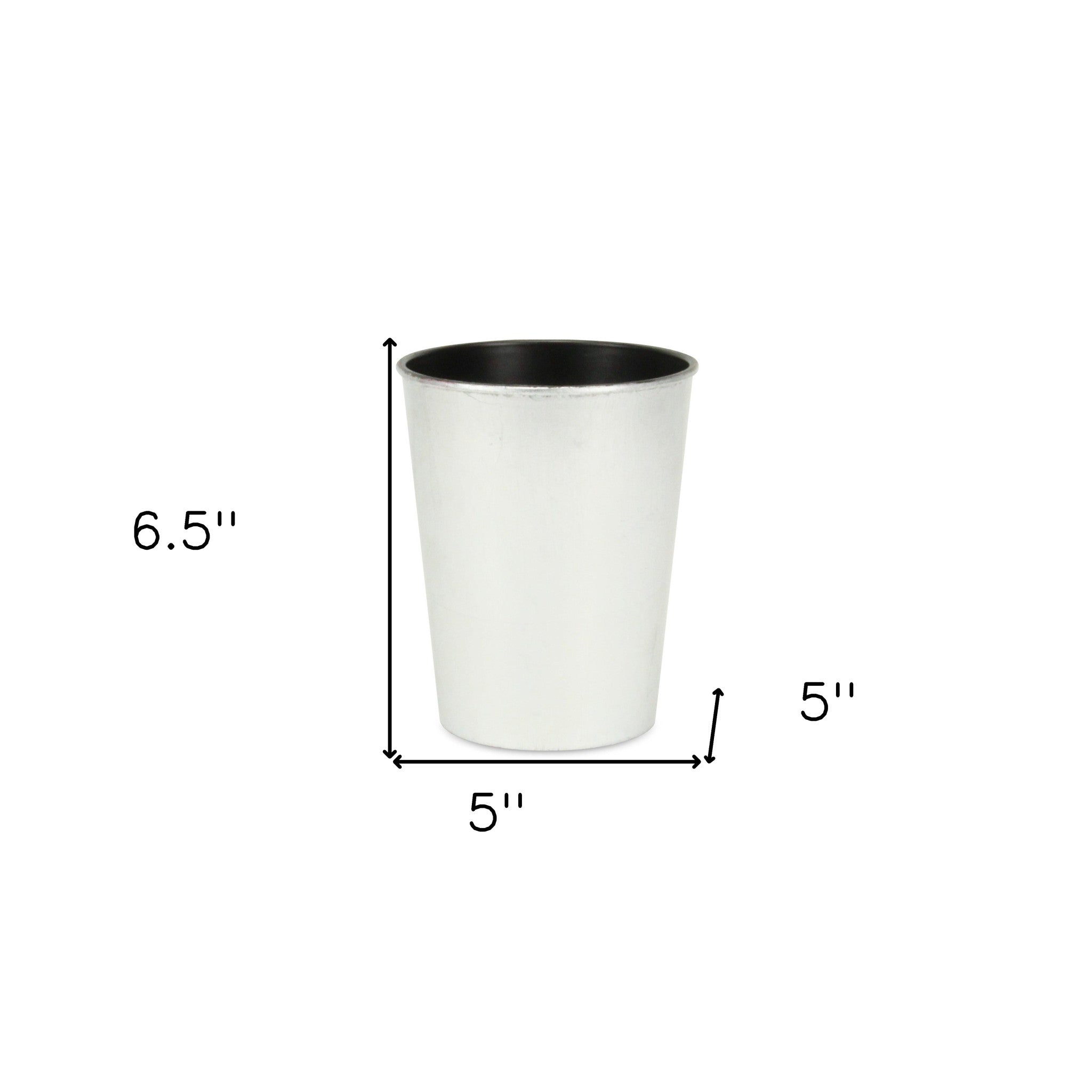 5" Silver Recycled Plastic Indoor Outdoor Round Pot Planter - Homeroots - Flyclothing LLC