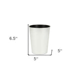 5" Silver Recycled Plastic Indoor Outdoor Round Pot Planter - Homeroots - Flyclothing LLC