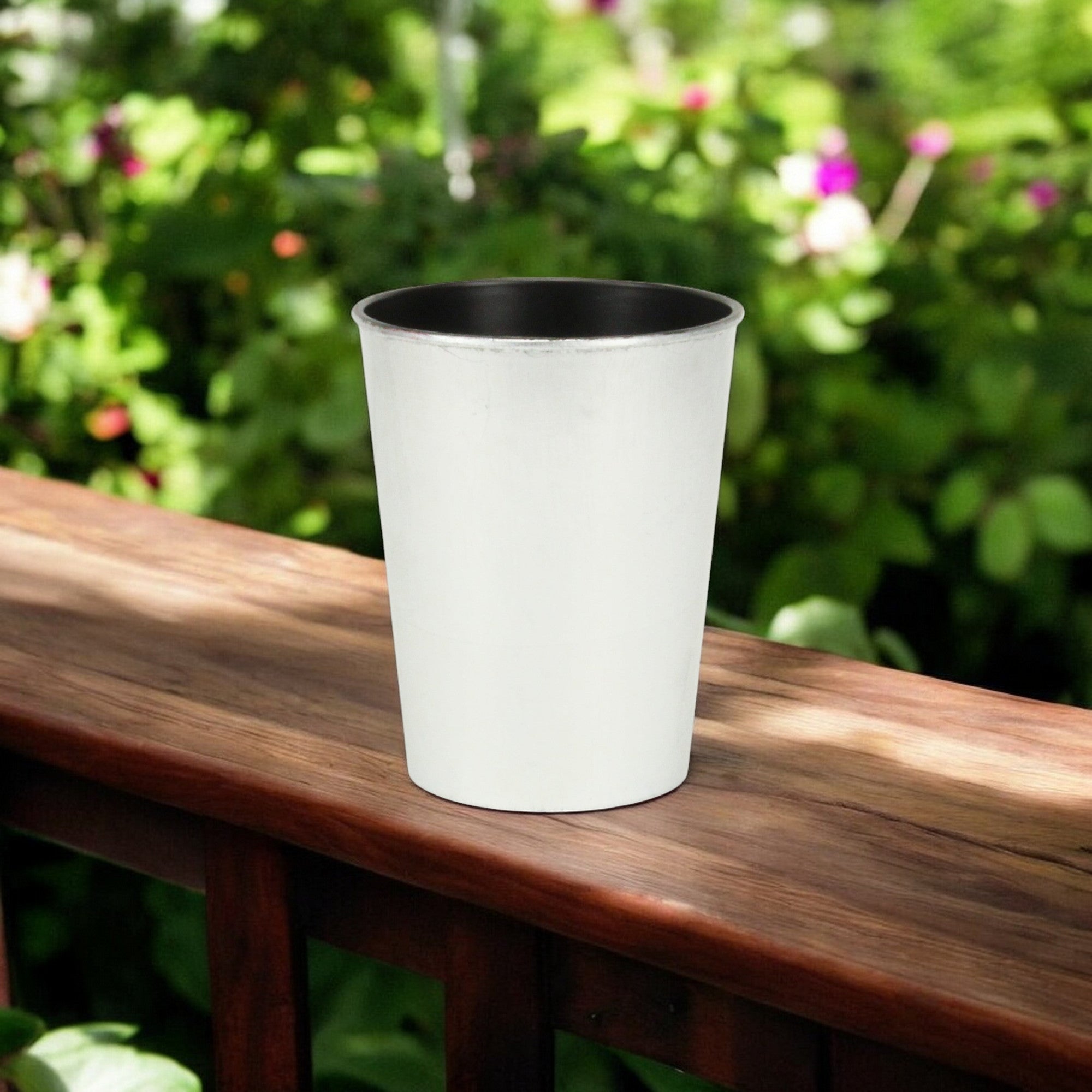 5" Silver Recycled Plastic Indoor Outdoor Round Pot Planter - Homeroots - Flyclothing LLC