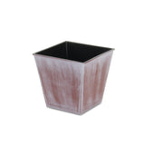 5" Brown and Ivory Abstract Recycled Plastic Indoor Outdoor Rectangular Pot Planter
