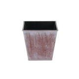 5" Brown and Ivory Abstract Recycled Plastic Indoor Outdoor Rectangular Pot Planter