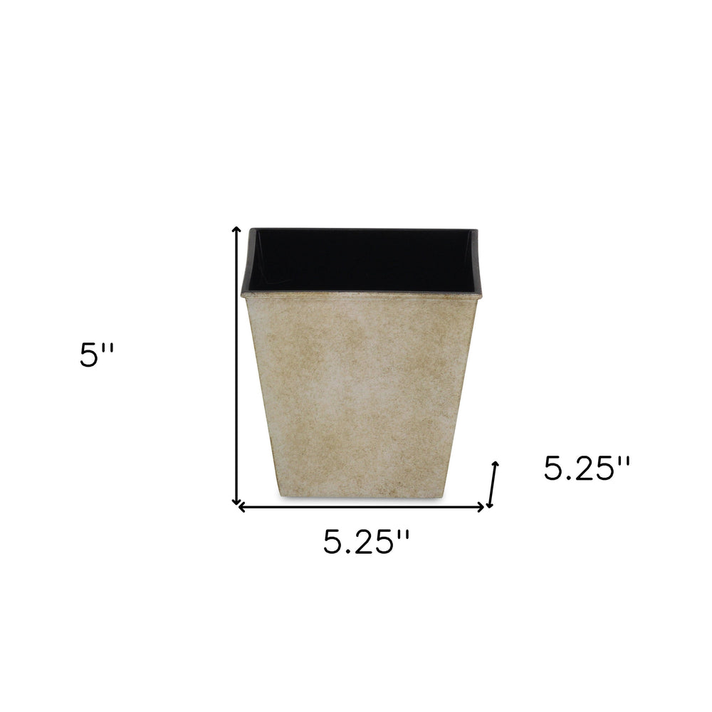 5" Cream Recycled Plastic Indoor Outdoor Rectangular Pot Planter - Homeroots - Flyclothing LLC