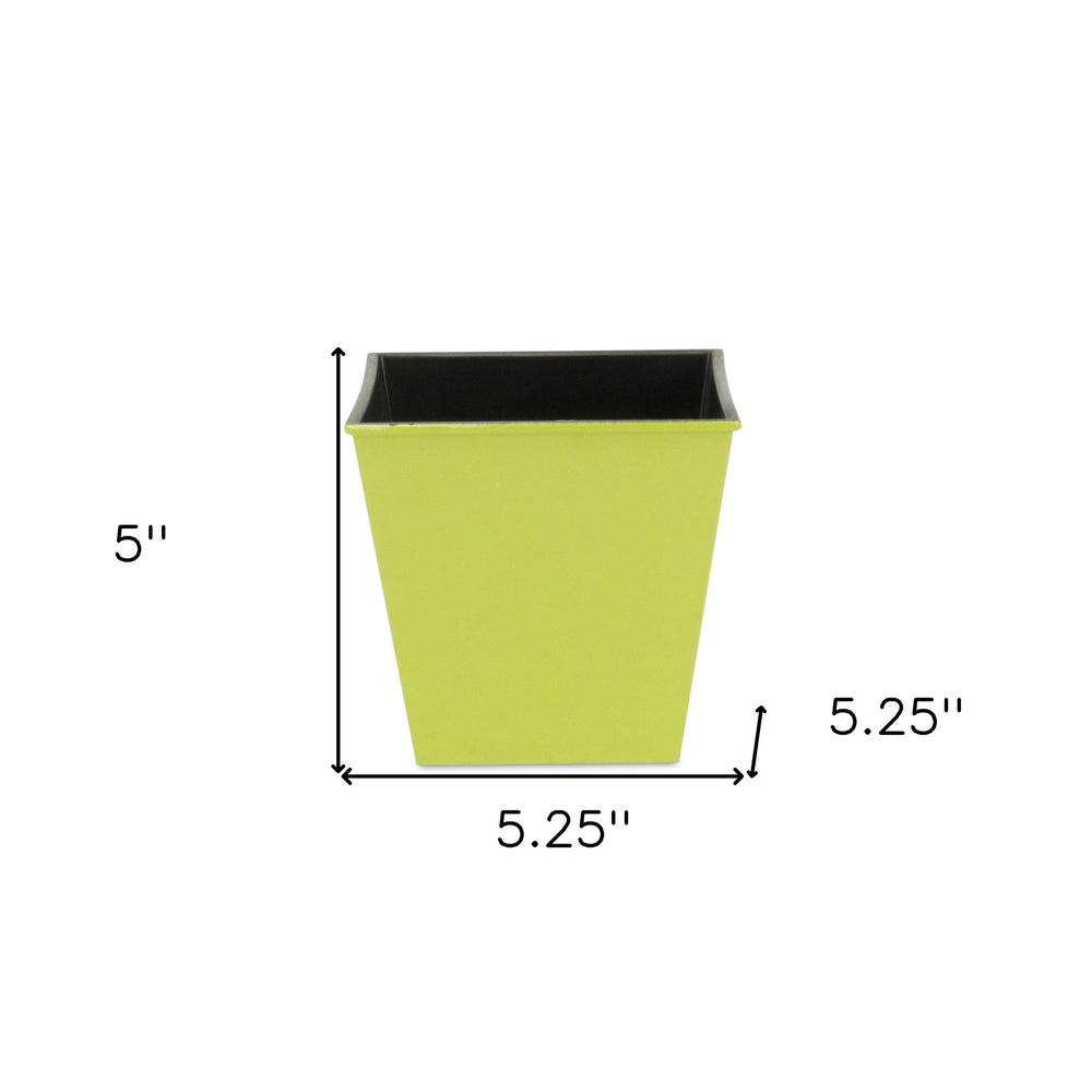 5" Lime Green Recycled Plastic Indoor Outdoor Rectangular Pot Planter - Homeroots - Flyclothing LLC