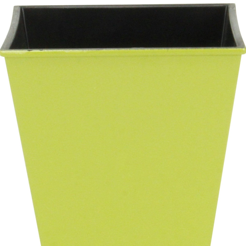 5" Lime Green Recycled Plastic Indoor Outdoor Rectangular Pot Planter - Homeroots - Flyclothing LLC